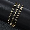 2.7MM Brass Textured Paperclip Chain Necklaces for Women KK-CBA2293-19G-2