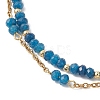 Adjustable Natural Malaysia Jade & 304 Stainless Steel Multi-strand Bracelets BJEW-JB13035-01-2