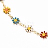 Daisy Link Chain Necklaces & Bracelets Jewelry Sets SJEW-JS01138-01-4
