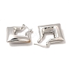 Rack Plating Brass Rhombus Hoop Earrings for Women EJEW-G342-01P-2