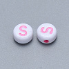 Craft Acrylic Horizontal Hole Letter Beads SACR-S201-11S-2
