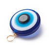 Transparent Evil Eye Resin Pendants PALLOY-JF01846-01-5