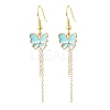 Alloy Enamel Butterfly with Tassel Dangle Earrings EJEW-JE05116-4