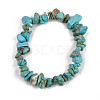 Unisex Chip Synthetic Turquoise(Dyed) Beaded Stretch Bracelets BJEW-S143-05-2