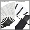 1Pc Bamboo with Oxford Fabric Glitter Powder Folding Fans AJEW-SP0003-77C-3