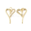 Rack Plating Brass Micro Pave Cubic Zirconia Pendants KK-C021-04G-1