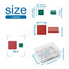 Elecrelive 272Pcs 2 Style Square Transparent Glass Cabochons GLAA-EL0001-01C-3