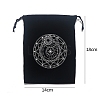 Printed Velvet Tarot Card Storage Drawstring Pouches PW-WG75526-02-1