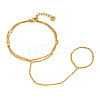 304 Stainless Steel Twisted Chain 2-Strand Hand Chain Ring Bracelets for Women MQ9629-5