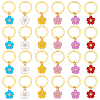24Pcs 6 Colors Alloy Enamel Flower Keychain KEYC-NB00013-1