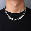 Non-Tarnish 201 Stainless Steel Curb Chain Necklaces NJEW-Q336-12B-P-2