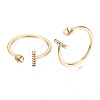 Brass Micro Clear Cubic Zirconia Cuff Finger Rings Setting KK-T056-52G-NF-3
