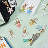 Olycraft 8Pcs 8 Style Alloy & Resin Enamel Pendant Keychains KEYC-OC0001-11-6