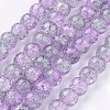 Spray Painted Crackle Glass Beads Strands CCG-Q002-10mm-02-1