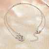 Brass Micro Pave Clear Cubic Zirconia Flame Pendant Adjustable Slider Necklaces KK-CBA4547-10P-1