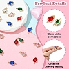 10Pcs 5 Colors Transparent Glass Links/Connectors GLAA-YW0004-42-4