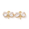 Brass Micro Pave Ckear Cubic Zirconia Charms ZIRC-F133-02G-2