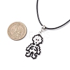 MIYUKI Delica Beads Beaded Halloween Skull Pendant Waxed Cotton Cord Necklaces for Women NJEW-MZ00111-3