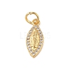 Brass Micro Pave Clear Cubic Zirconia Charms KK-E111-32A-G-1