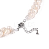 Natural Cultured Freshwater Pearl Beads Necklaces & Bracelets Jewelry Sets SJEW-N039-01-3