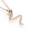 Brass Initial Pendant Necklaces NJEW-I230-24G-D-2