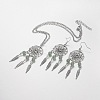 Leaf Alloy Jewelry Sets Necklaces & Earrings SJEW-JS00860-2