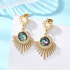 Paua Shell Dangle Stud Earrings EJEW-JE06963-01-1