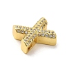 Brass Micro Pave Clear Cubic Zirconia Charms ZIRC-C009-01G-X-2