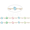 Colorful Cat Eye Heart & Glass Pearl Beaded Chain CHC-G017-10G-2
