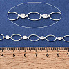 Handmade Brass Pave Clear Cubic Zirconia Oval Link Chains CHC-G027-02S-3