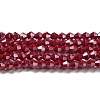 Opaque Solid Color Electroplate Glass Beads Strands EGLA-A039-P4mm-A01-1