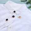 4Pcs 2 Styles Brass Black Enamel Cufflinks BUTT-ME0001-07G-4
