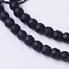 Synthetic Black Stone Beads Strands G-C059-4mm-1-3
