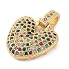 Brass Micro Pave Cubic Zirconia Pendants ZIRC-P121-01G-V-2