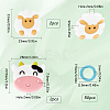4Pcs 2 Styles Sheep & Cow Silicone Beads Knitting Needle Protectors/Knitting Needle Stoppers DIY-SC0023-94-2