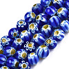 Round Millefiori Glass Beads Strands LK-P001-34-1