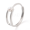 Round Natural Pearl Finger Rings STER-Z009-10P-2