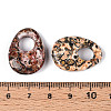 Natural Leopard Skin Jasper Large Hole Pendants G-N348-06A-02-3