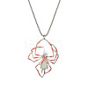 Alloy Enamel Luminous Halloween Spider Pendant Box Chain Necklaces for Women Men PW-WGC2D8E-04-1