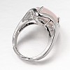 Teardrop Platinum Tone Brass Gemstone Adjustable Wide Band Rings RJEW-L062-02C-3