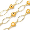 Rack Plating Brass Enamel Link Chains CHC-P012-09G-02-1