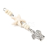 7Pcs 7 Styles Ocean Alloy & Starfish Rondelle Synthetic Turquoise Beaded Big Pendants PALLOY-JF04012-4