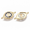 Real 18K Gold Plated Brass Micro Pave Clear Cubic Zirconia Links KK-R126-032-NF-2