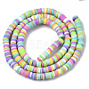Handmade Polymer Clay Bead Strands X-CLAY-S094-4mm-A04-2