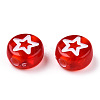 Transparent Spray Painted Acrylic Beads TACR-N018-01-5