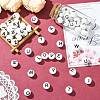1 Set 26Pcs White Round with Letter Silicone Beads ST-CJ0041-010-5
