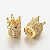Brass Micro Pave Cubic Zirconia Beads ZIRC-L037-72-FF-2