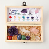 Natural Mixed Gemstone Nugget Beads Set wtih Wooden Box PW-WG71657-01-2