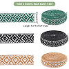 3 Colors Ethnic Style Embroidery Polyester Ribbons SRIB-WR0001-02-2