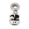 304 Stainless Steel Red Enamel European Dangle Charms STAS-D153-23ASP-1